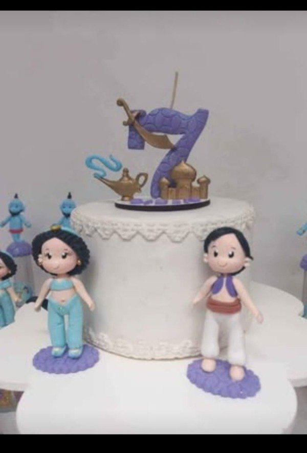 Producto - Adorno de torta Aladin y Jazmin