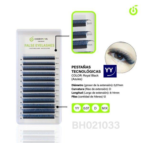 Producto - PESTAÑA TECNOLOGICA CHERIMOYA AZULES