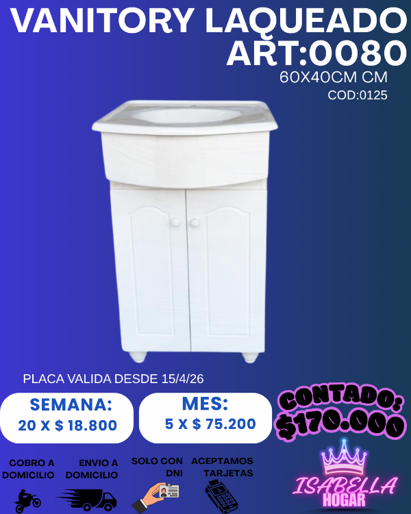 Producto - VANITORY LAQUEADO 60CM