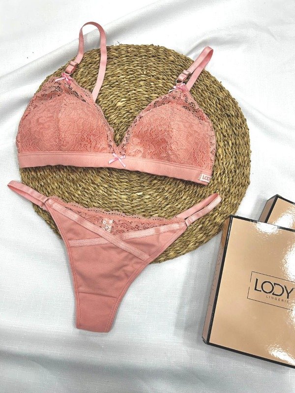 Producto - Art 5364 -LODY - Conjunto Triángulo Onded Flex con Less Regulable ROSA DIOR