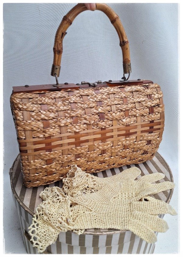 Producto - Cartera de Mano mimbre y Acrílico