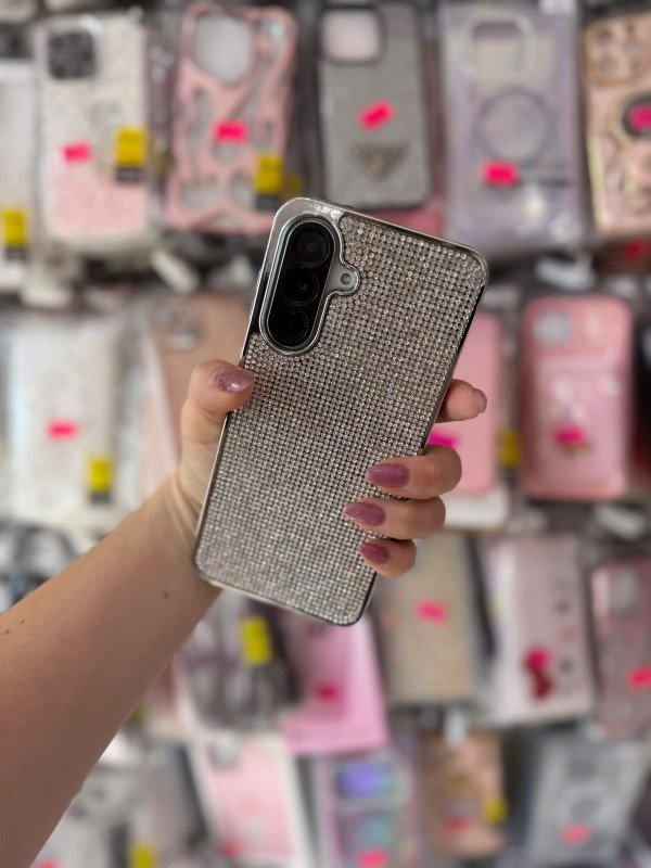 Producto - Case electro brillo plateado