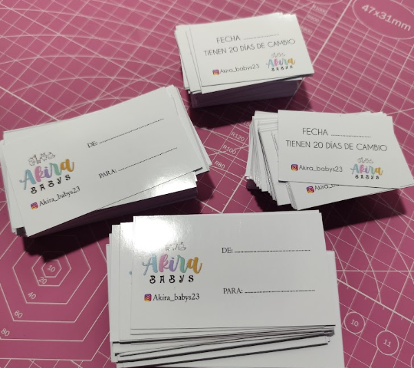 Producto - 100 Tarjetas de Presentación/Agradecimiento  9x5 cm - 9