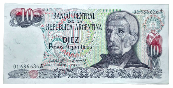 Producto - 10 Pesos Argentinos (López-González del Solar) Bott.2611b FONDO VERDE -XF
