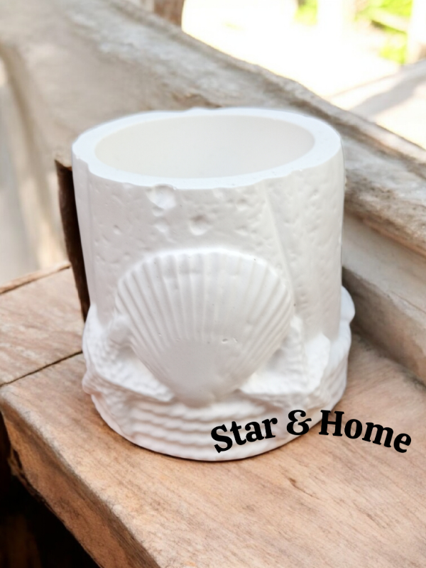 Producto - Maceta Porta vela con caracoles mar