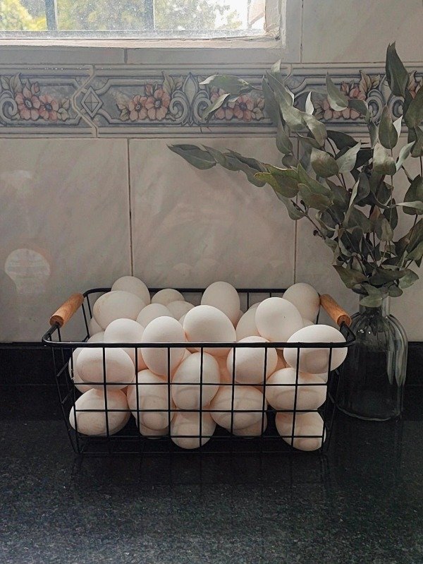 Producto - Canasto de hierro con manijas de bambú mediano