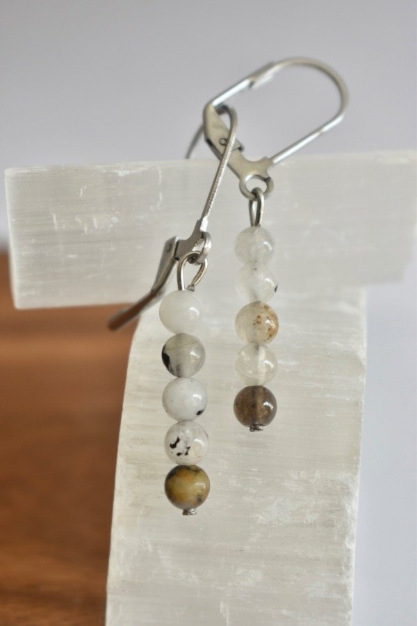 Producto - Aros Bali Cuarzo turmalinado