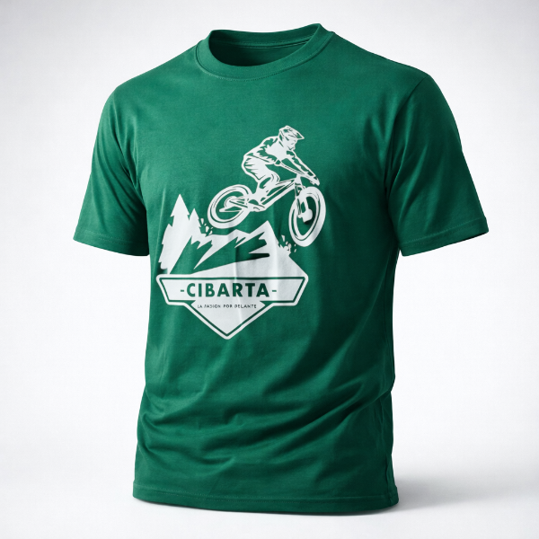 Producto - Remera Deportiva Cibarta Modelo Travis Pastrana Verde algodón