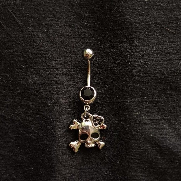 Producto - Piercing ombligo calavera negro
