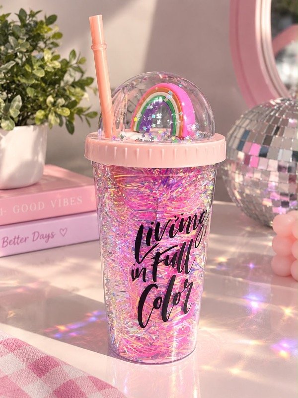 Producto - VASO TEMÁTICO ARCOIRIS C/SORBETE 01