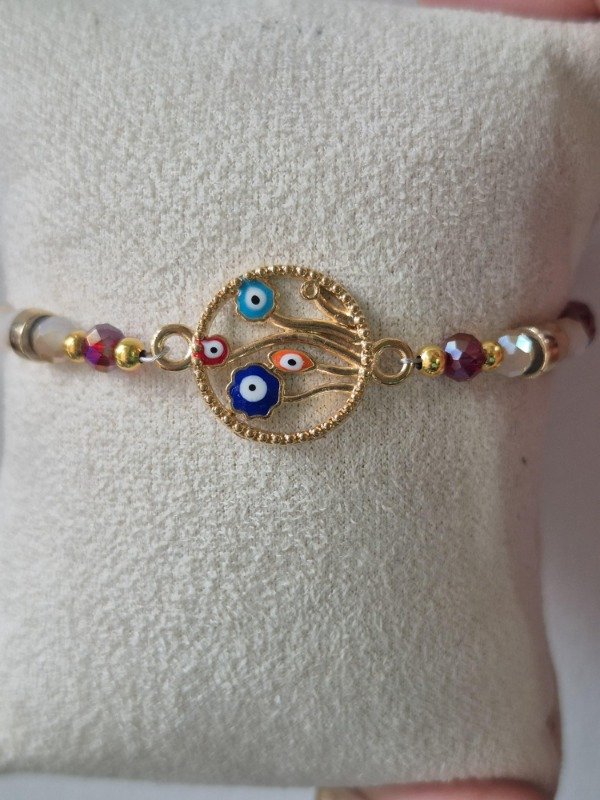 Producto - Pulsera-cristales con dije arbol de la vida
