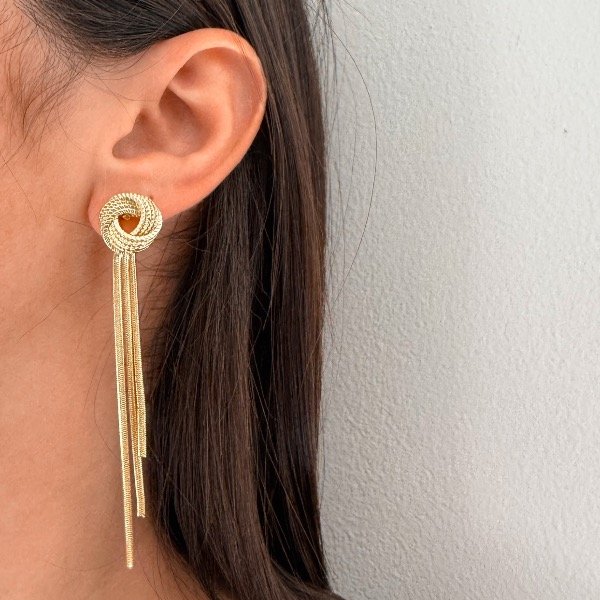 Producto - Aro pasante nudito colgante - dorado