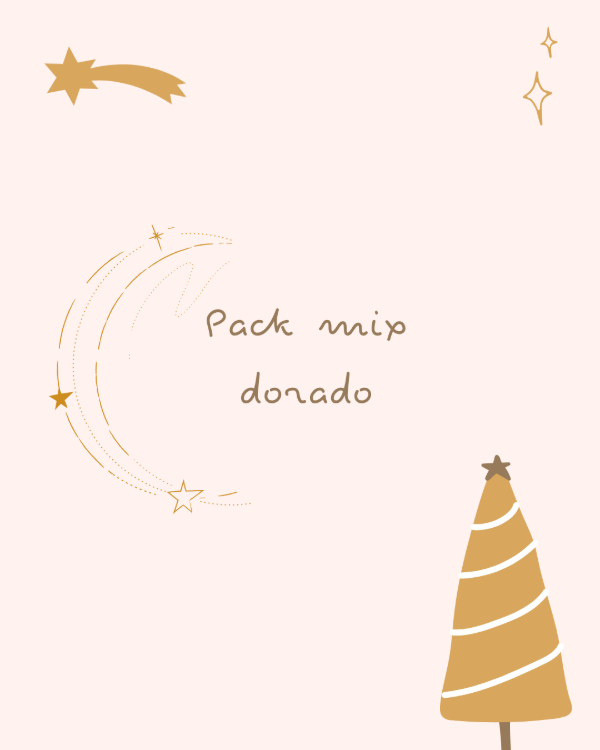 Producto - Navidad 2025 - Deco Navideña en tela - "Pack x 5 Unidades" - DORADO
