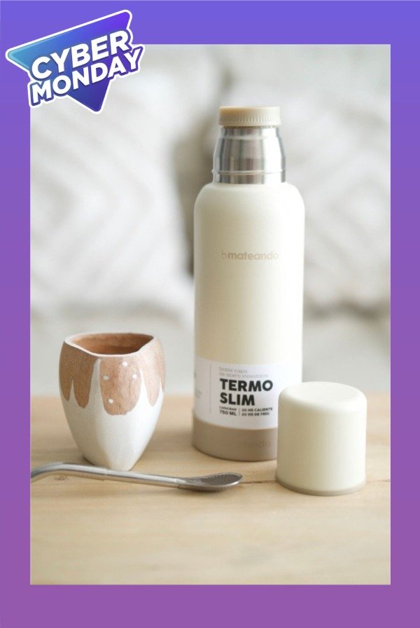 Producto - SET MATE VACA RANCHERO + TERMO MATEANDO BEIGE 750 Ml + BOMBILLA - 0