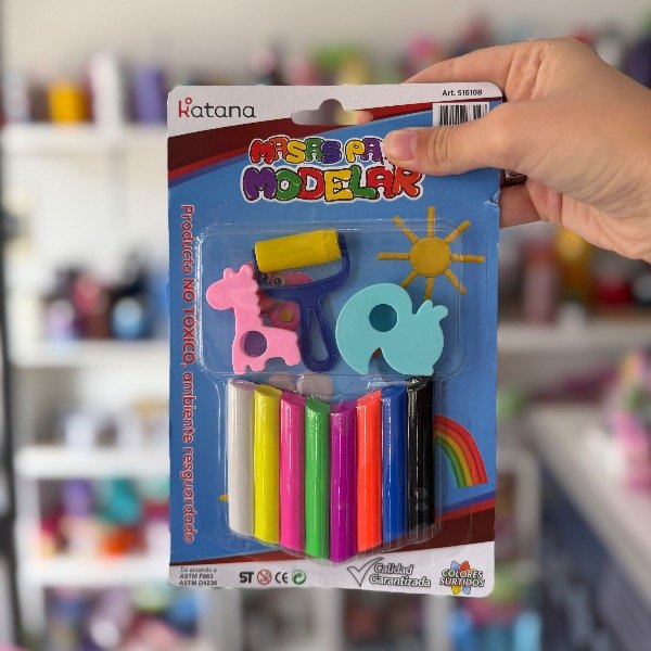 Producto - Masa para Modelar x8 Colores + 3 Moldes 7069
