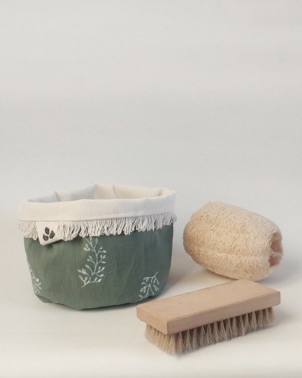 Producto - Organizador Sarah - Estampado Artesanal (verde suave) - 0