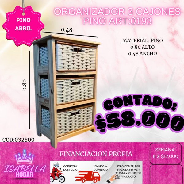 Producto - ORGANIZADOR 3 CAJONES