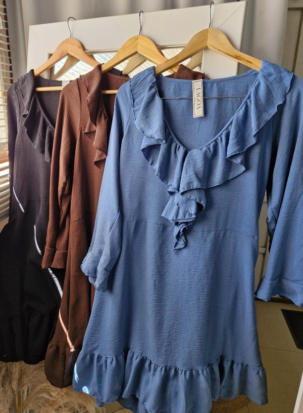 Producto - V03 vestido seda volados