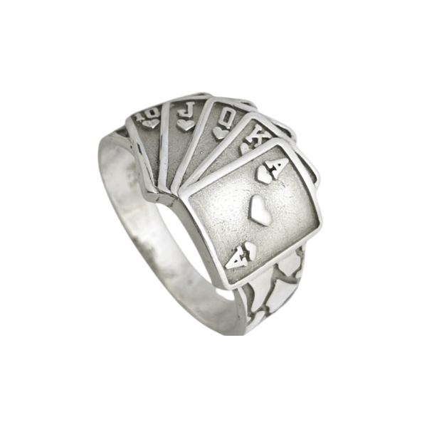 Producto - Anillo Plata 925 Póker Cartas