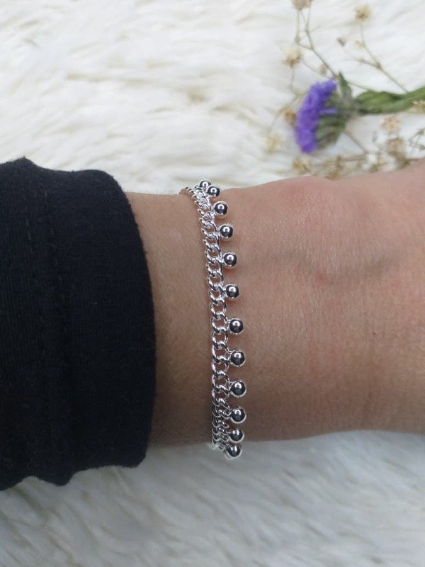 Producto - ABP0082 Pulsera Gourmet Fina Microbolita Colgante