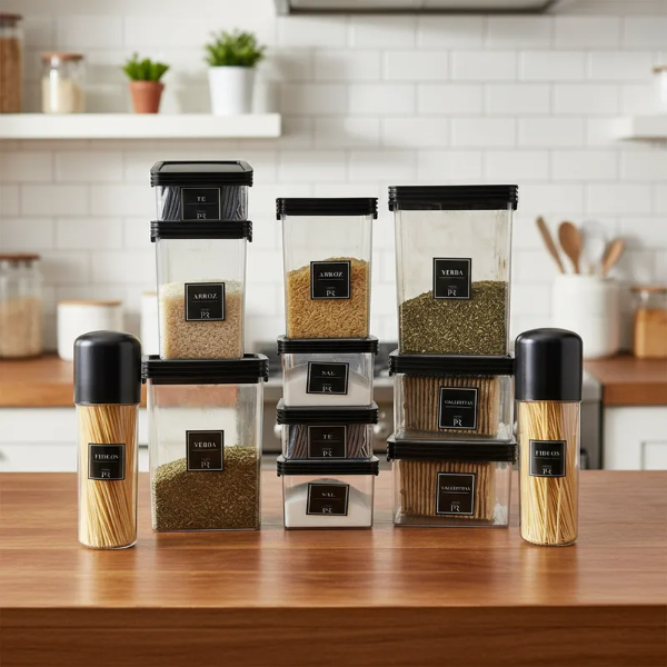 Producto - Set 12 Contenedor Hermetico Traba Taper Organizador Acrilico