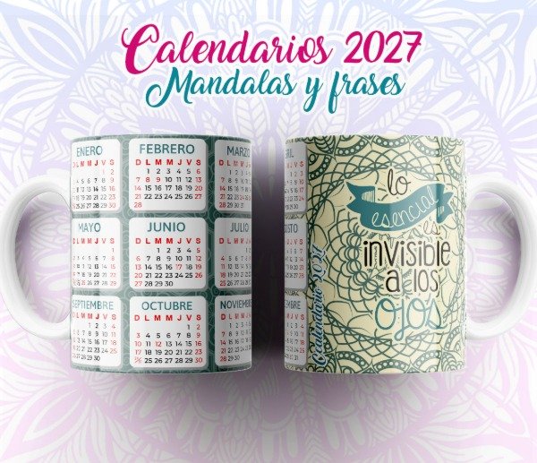 Producto - Plantillas Sublimar Tazas Calendarios 2027 Mandalas Frases Sublimacion - 8