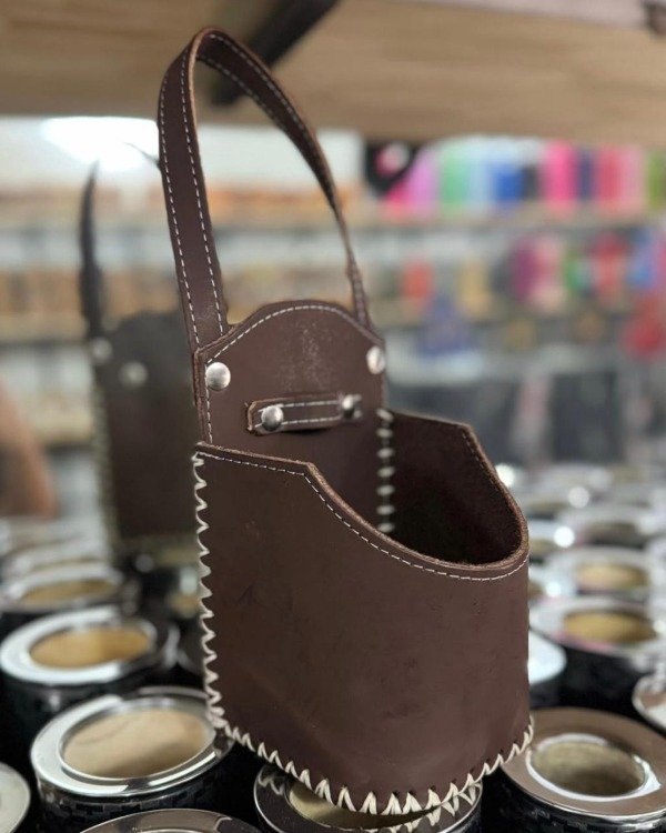 Producto - PORTA MATE CUERO MARRON