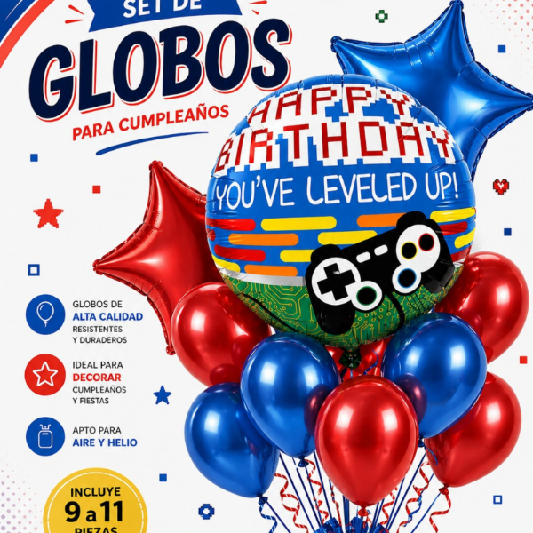Producto - SET GLOBOS - FELIZ CUMPLE GAMER