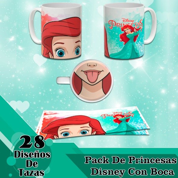 Producto - Diseños Digitales / Plantillas Para Tazas Con Boca Princesas Disney