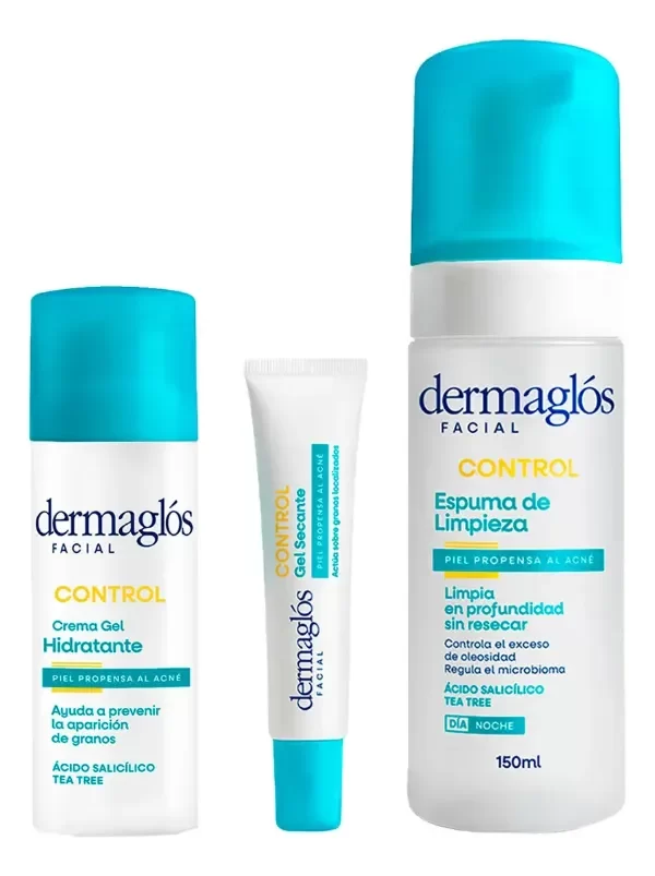 Producto - Dermaglós Rutina Facial Control Acné COMPLETO 3 PRODUCTOS