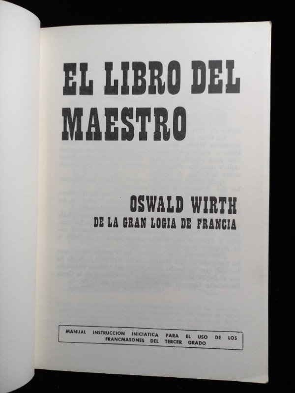 Producto - El libro del maestro - Oswald Wirth - 2