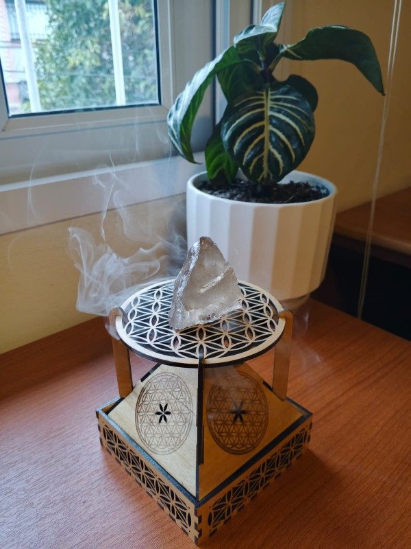 Producto - Estación de Limpieza Energética - Sahumador para Cristales, Tarot y Objetos - 0