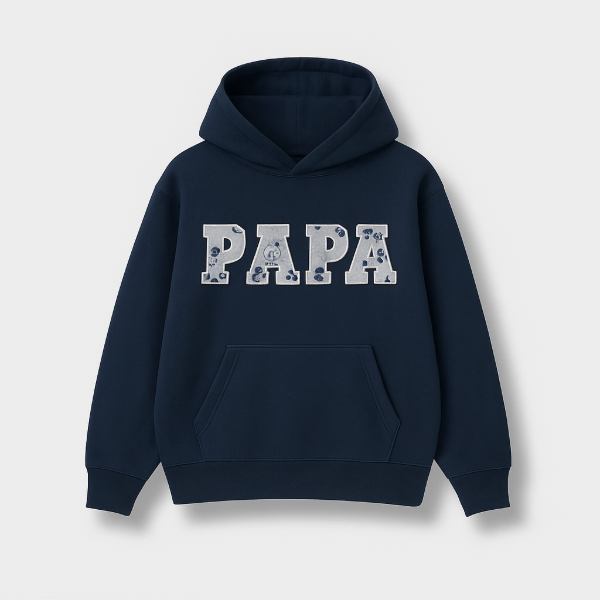 Producto - Canguro Oversize bordado con la ropita de tu bebe - PAPA