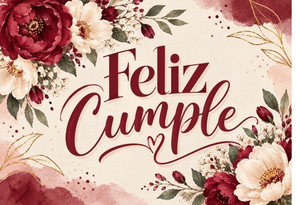 Producto - LAMINA FELIZ CUMPLE FLORES RECTANGULAR 4