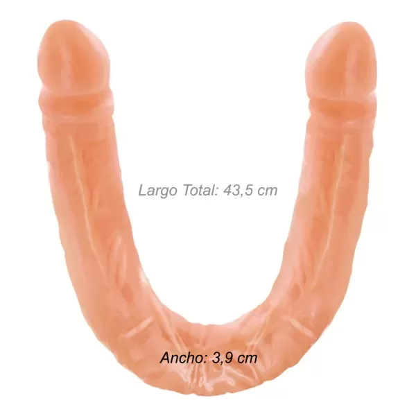 Producto - Dildo Consolador Doble Dong piel - 0