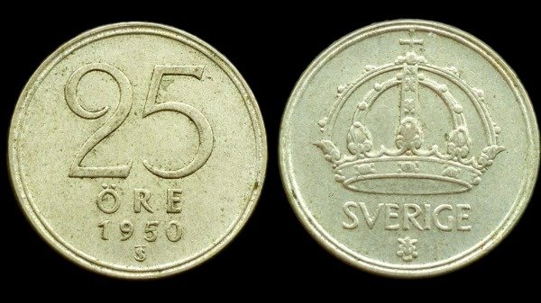 Producto - Suecia 25 Ore 1959 Plata / Gustaf V Km#816 VF+