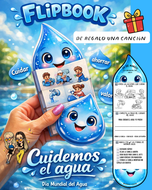 Producto - FLIPBOOK FORMA DE GOTA. CUIDAMOS EL AGUA