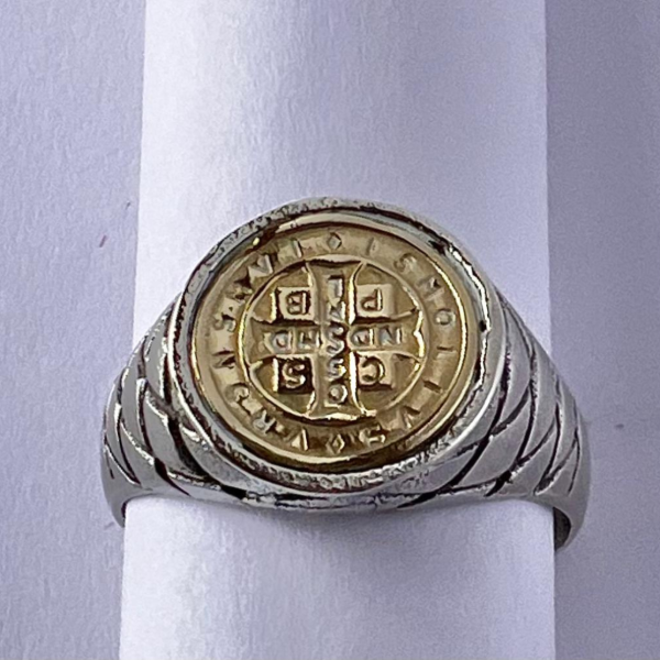 Producto - Anillo de plata y oro San benito (2)