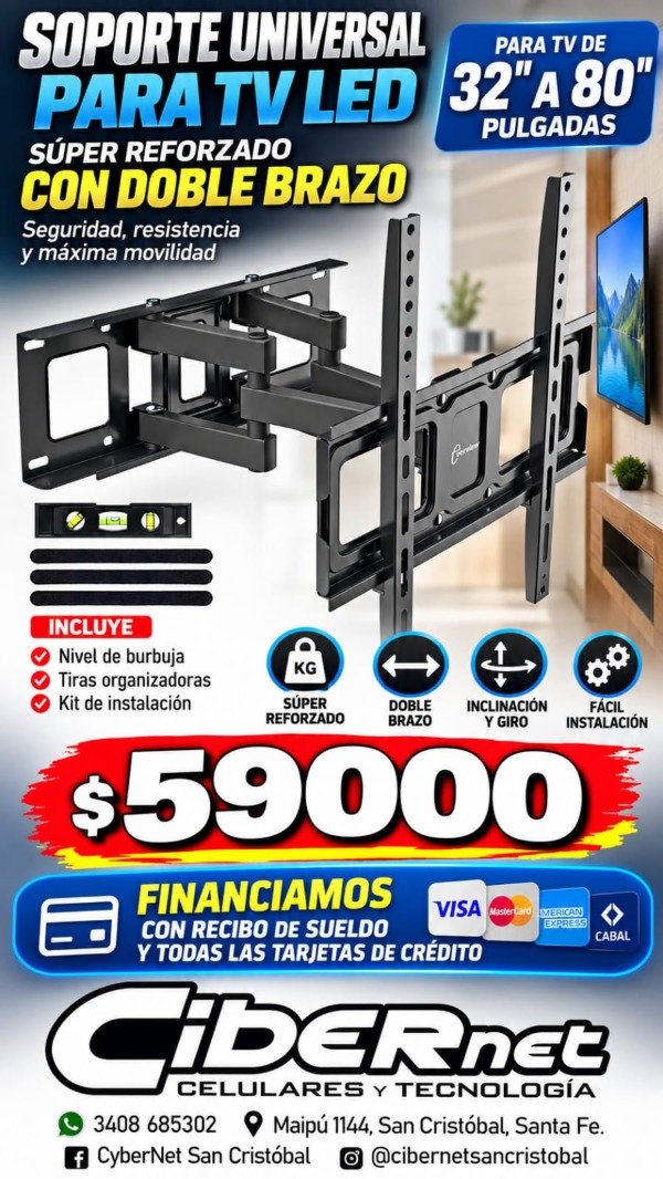 Producto - Soporte TV doble brazo 32 hasta 80