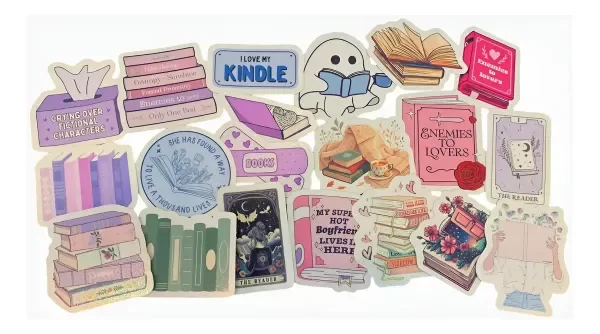 Producto - Stickers Holograficos x20 Libros Mod 2