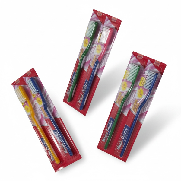 Producto - PACK DE 2 CEPILLOS DE DIENTES PARA ADULTOS COLORES SURTIDOS - 0