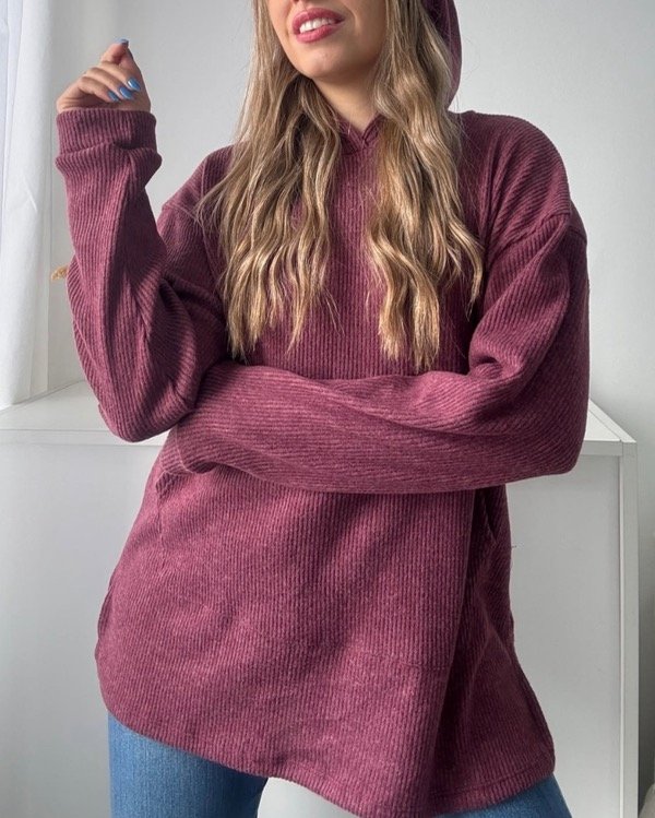 Producto - Maxi sweater lanilla- uva