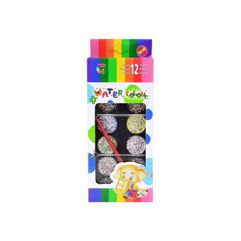 Producto - ACUARELA 12 COLORES C/GLITTER Y PINCEL 7X16CM
