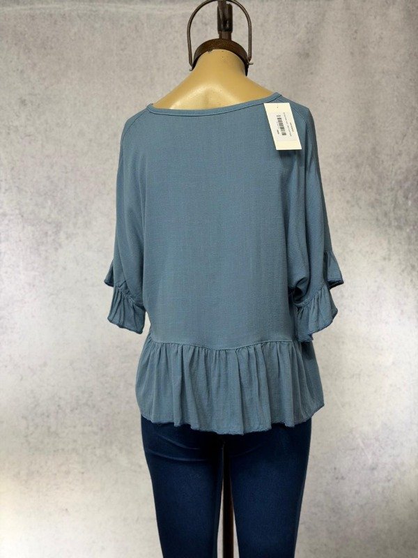 Producto - BLUSA MIMI AZUL LINO ELASTIZADO - 2
