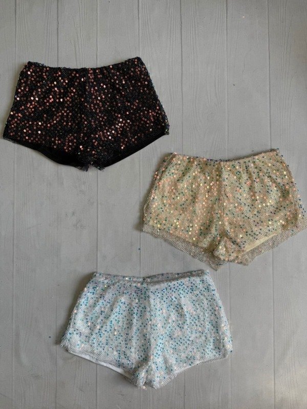 Producto - [4925] Short tiro bajo lentejuelas tornasol