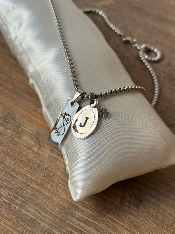 Producto - Dúo Tag con Cristal Acero