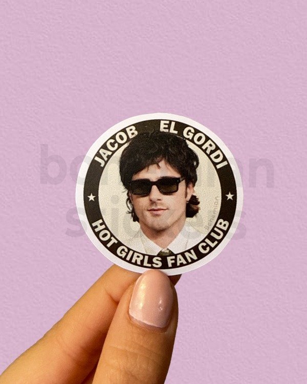 Producto - JACOB EL GORDI HOT GIRLS FAN CLUB - Sticker Individual de Jacob Elordi