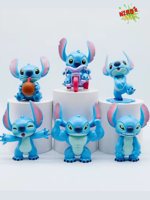 Producto - Stitch set x6 Mod. 18 (9cm) - Figura Stitch - Nirostoys