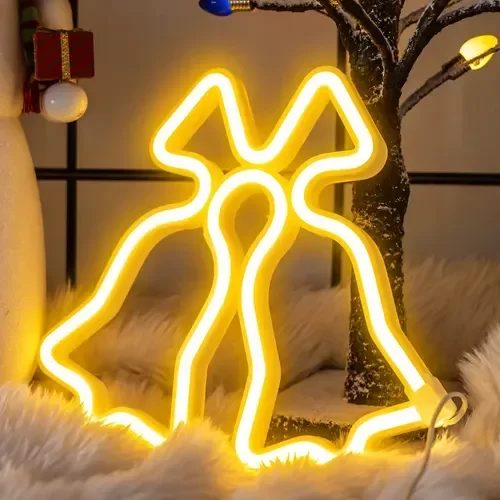 Producto - Cartel Neon Led Campanas De Navidad Luz Noche Deco 3 pilas AA o USB - 0