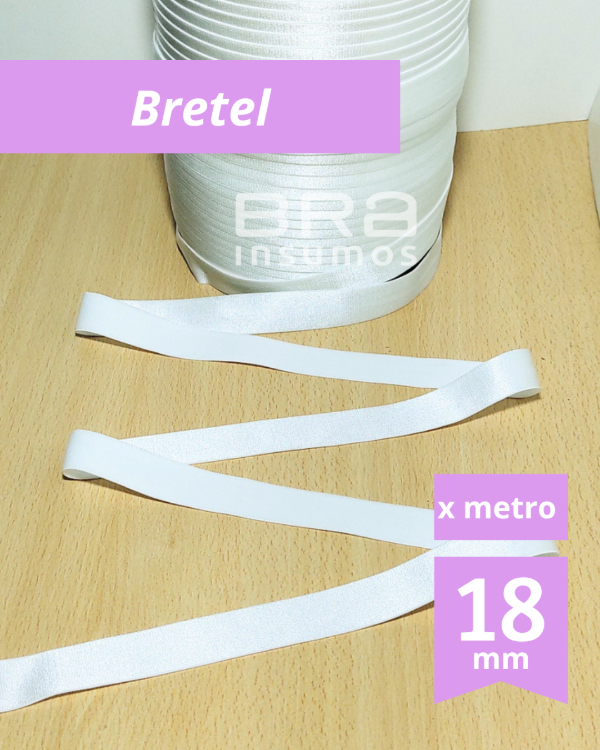 Producto - Bretel 18 mm Rasado - Blanco (x Metro)